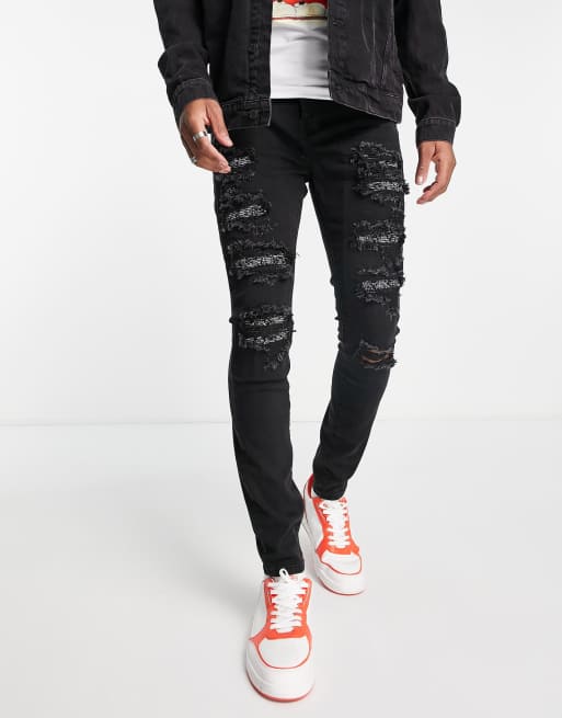 Distressed store bandana jeans