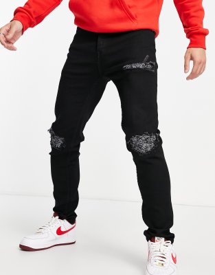 【SATIIIZ】Cheve non-fade banding denim pants Henseed non-fade banding raw denim pants - satiiiz