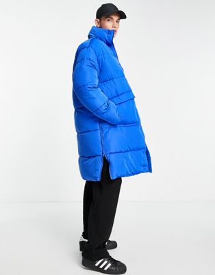 Sixth June oversized longline puffer jacket in blue - ASOS Price Checker