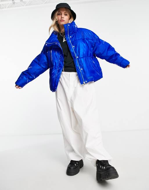 Sixth June Doudoune oversize a col montant Bleu irise ASOS