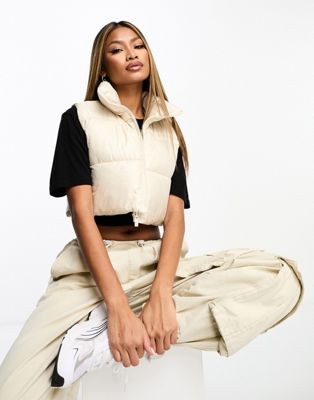Sixth June padded gillet in beige - ASOS Price Checker