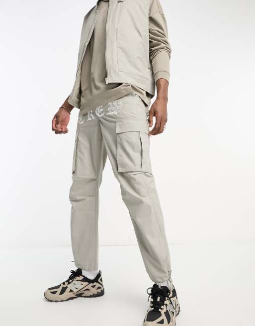 Sixth June embroidered cargos in grey