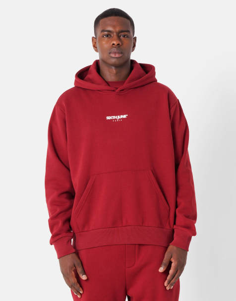 Sixth June - Essentiel - Hoodie met logo in bordeauxrood - view 1