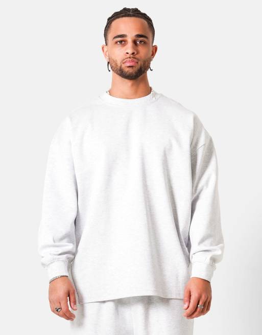 Sixth June - Felpa girocollo color grigio chiaro con cuore ricamato