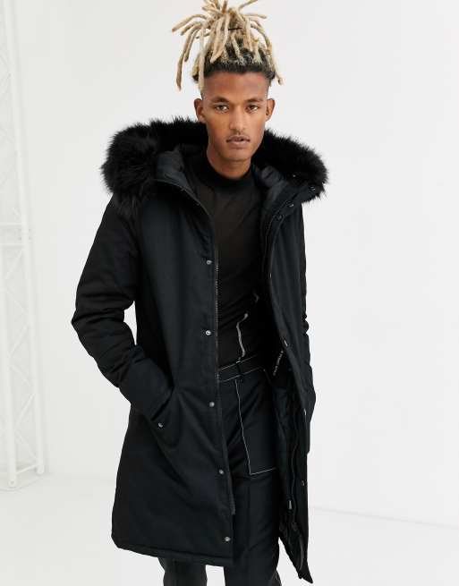 Mens fishtail parka with fur hood best sale