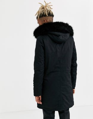 mens fishtail parka with fur hood