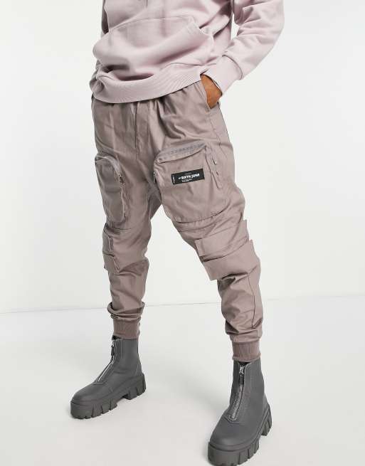 Sixth June font zip cargo pants in beige ASOS