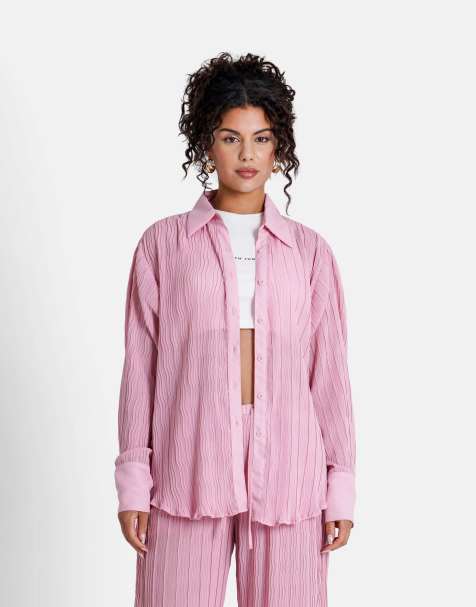 Sixth June - Geplooid overhemd met lange mouwen in roze - view 1