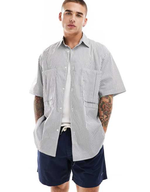 Sixth June – Gestreiftes Oversize-Hemd in Blau