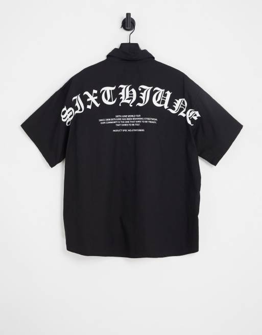 Sixth June gothic backprint shirt in black