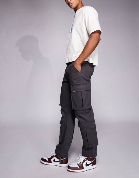 Sixth June cargo detail trousers in charcoal