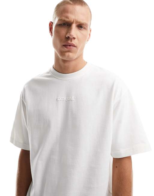 Sixth June – Gruby T-shirt oversize w kolorze złamanej bieli