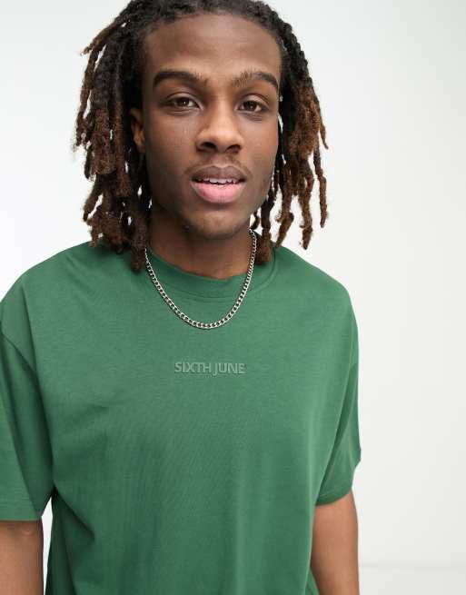 Sixth June – Gruby zielony T-shirt oversize