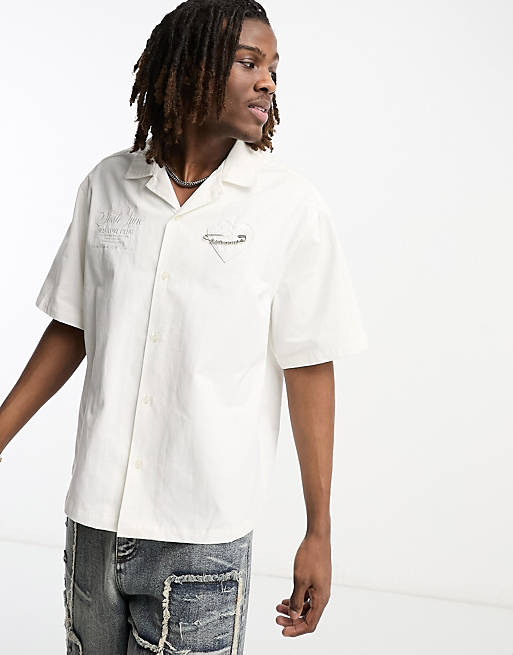 asos.com | Sixth June heart revere shirt in white
