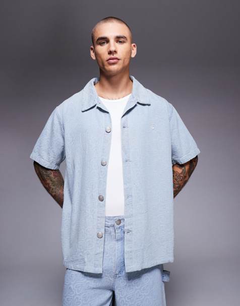 Sixth June – Hemd in Blau mit strukturiertem Herzmuster, Kombiteil - view 1