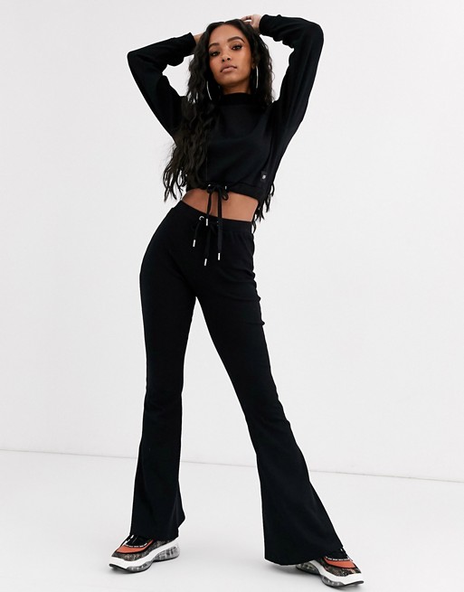Sixth June high waist flares in soft rib co-ord