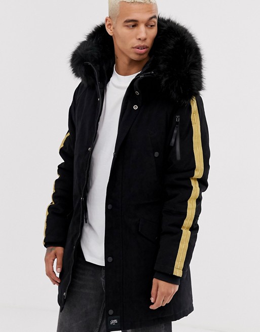 Sixth June hooded parka with faux fur hood