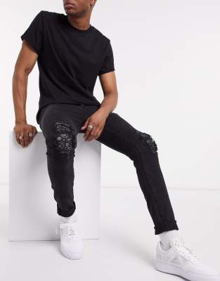 black bandana jeans