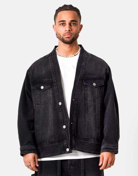 Sixth June – Jeansjacke im Kimono-Stil in Schwarz - view 1