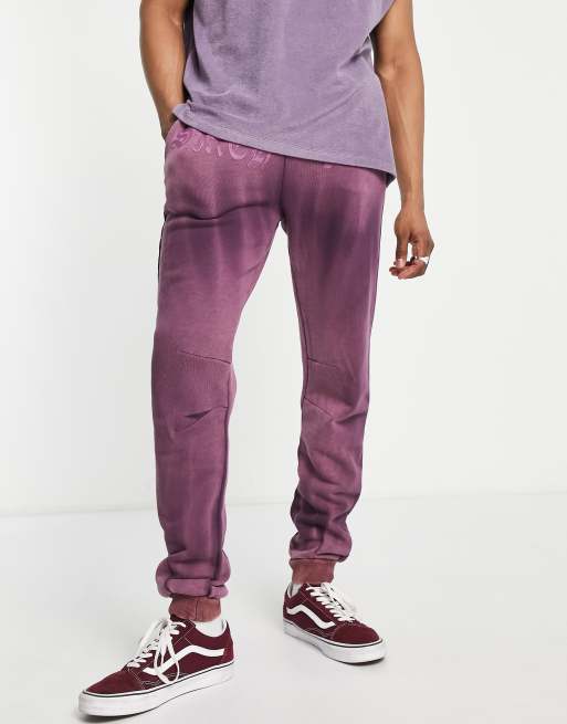 Sixth June - Jersey joggingbroek in paarse tie-dye met blogoprint in dezelfde tint, deel van co-ord set