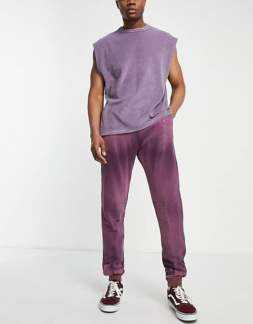 Joggers in jersey tie-dye con logo tono su tono in coordinato Asos Uomo Abbigliamento Pantaloni e jeans Pantaloni Joggers 