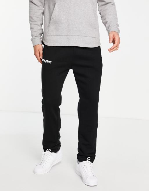 Sixth June - Joggers neri stile anni '90 con bottoni a pressione