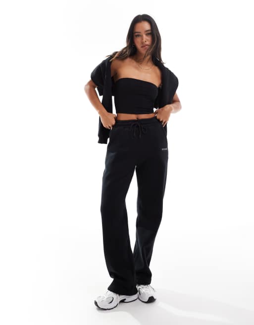 Sixth June - Joggingbroek met rechte pijpen en logoprint in zwart, deel van co-ord set