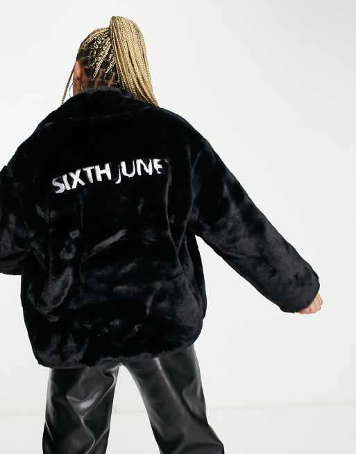 Sixth June – Kappa av fuskpäls i oversize med stor krage