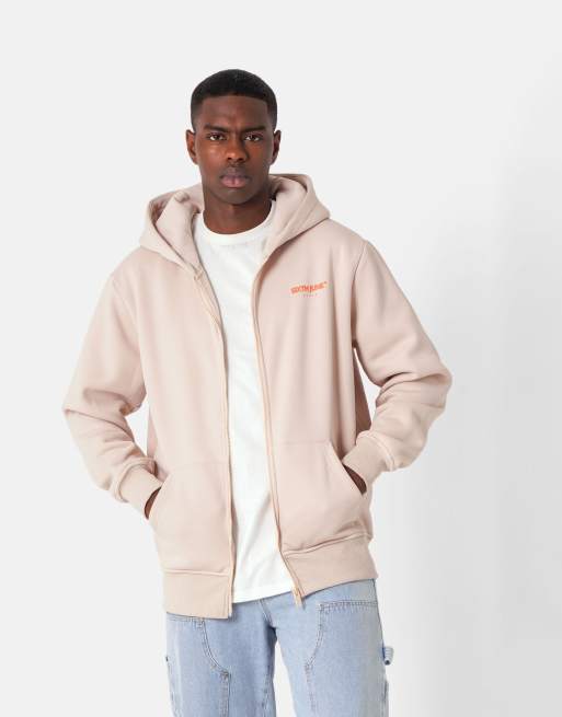 Sixth June – Kapuzenjacke in Beige mit „Glory“- und Engelprint auf dem Rücken, 2 von 4