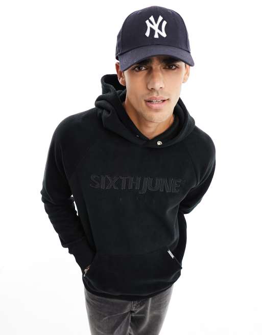 Sixth June – Kapuzenpullover aus Polarfleece in Schwarz