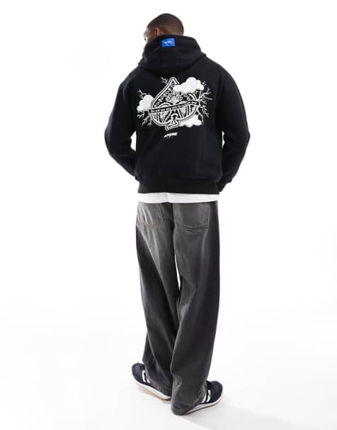Sixth June – Kapuzenpullover in Schwarz mit Motivprint - view 1