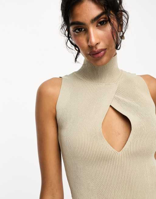 Sixth June knit crop top in beige | ASOS