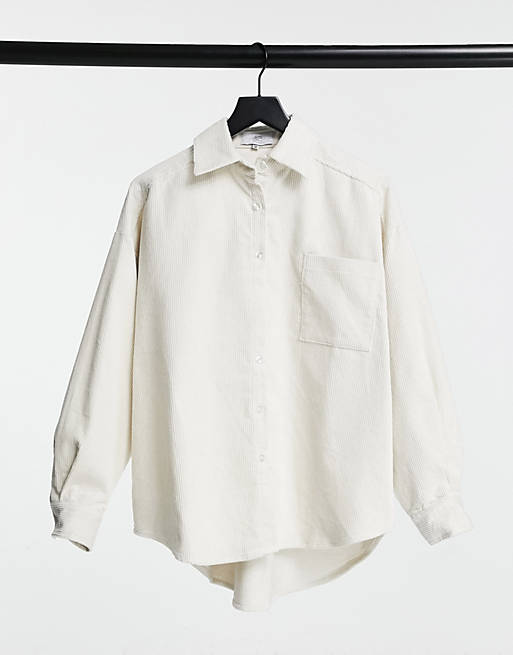 Sixth June – Krämvit manchesterskjorta i oversize-modell