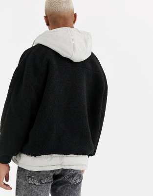 borg jacket with hood