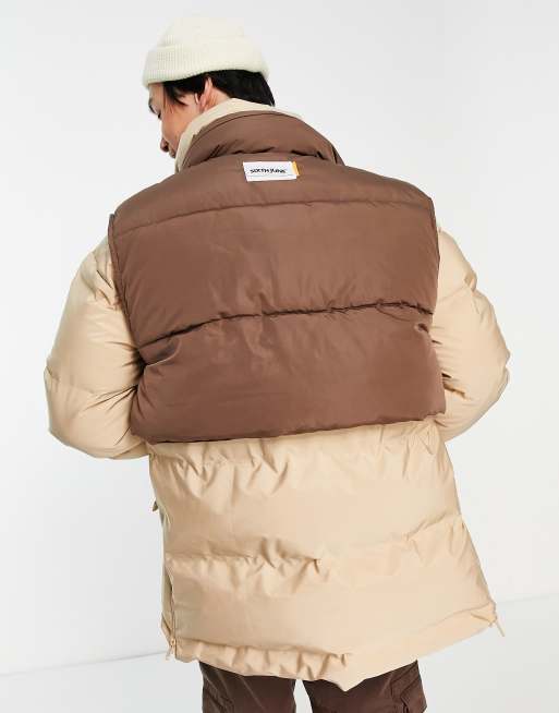 Sixth June layering puffer jacket in beige | ASOS