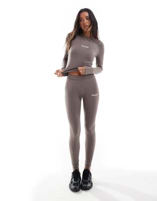 Sixth June - Leggings in Taupe mit hoher Taille-Grau