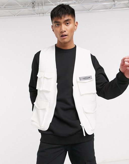 Sixth June lightweight utility vest in white