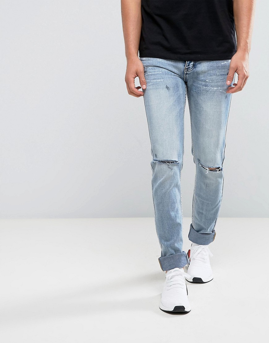 Sixth June – Ljusblå slitna skinny jeans