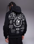 [Sixth June] Sixth June logo motif back print hoodie in black XS BLACK