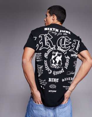 logo motif back print T-shirt in black