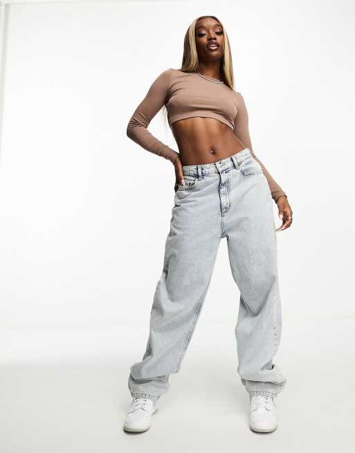 Long sleeve best sale baggy crop top