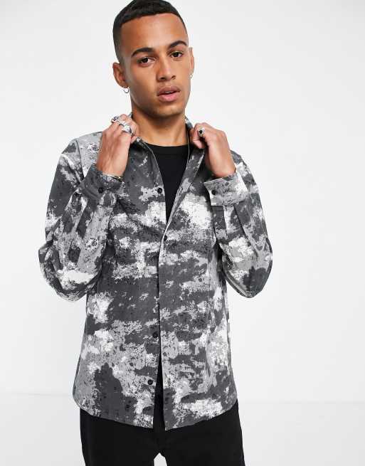 Sixth June Long Sleeve Shirt Set in Black Digital Camo