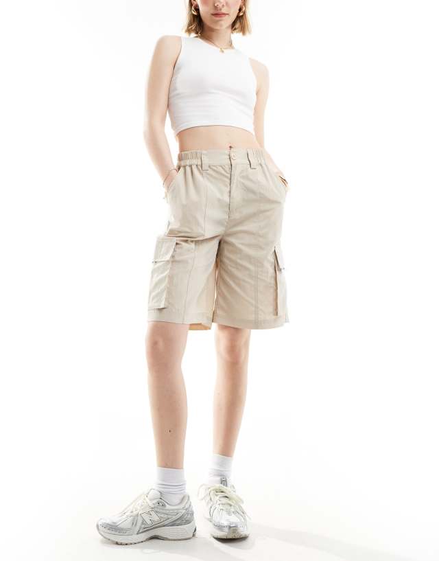 Sixth June - longer length cargo shorts in beige