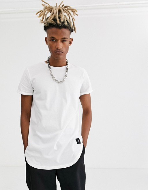 Sixth June longline curved hem t-shirt in white