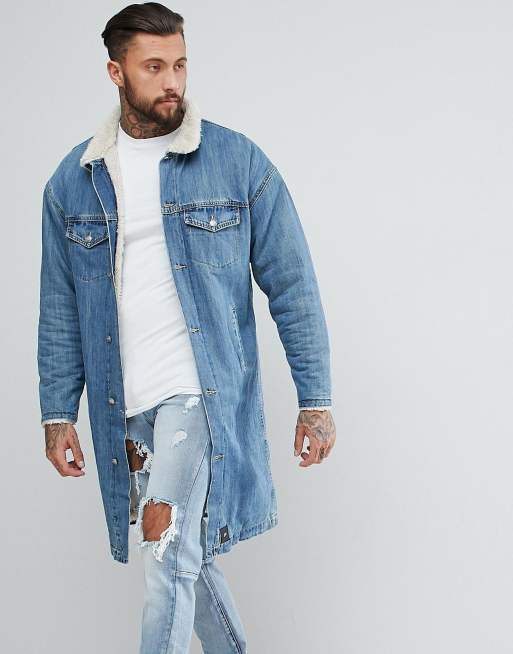 Asos longline hotsell denim jacket