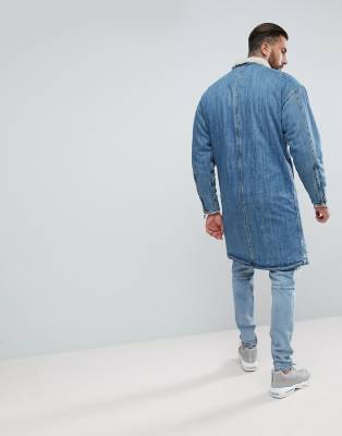 mens longline denim jacket