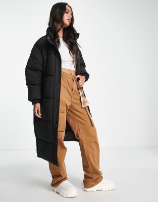 Sixth June lonline oversized puffer jacket in black with tonal logo - ASOS Price Checker