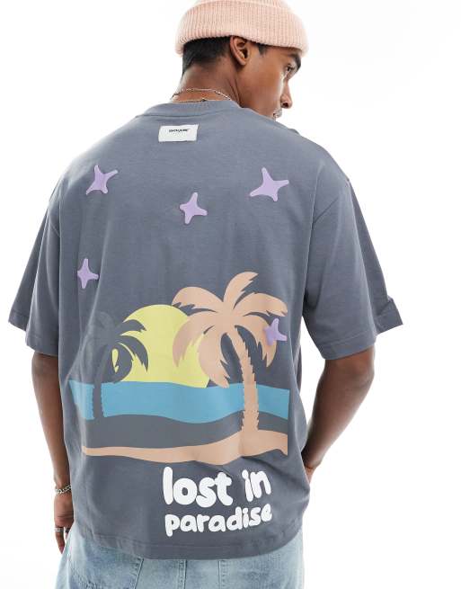 Sixth June lost in paradise loose fit t-shirt in grey, 3 of 4