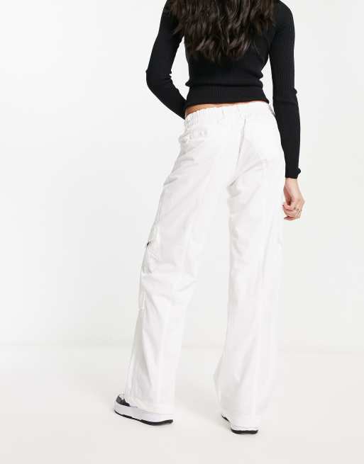Sixth June low rise Y2K utility cargo pants in white, 4 of 4