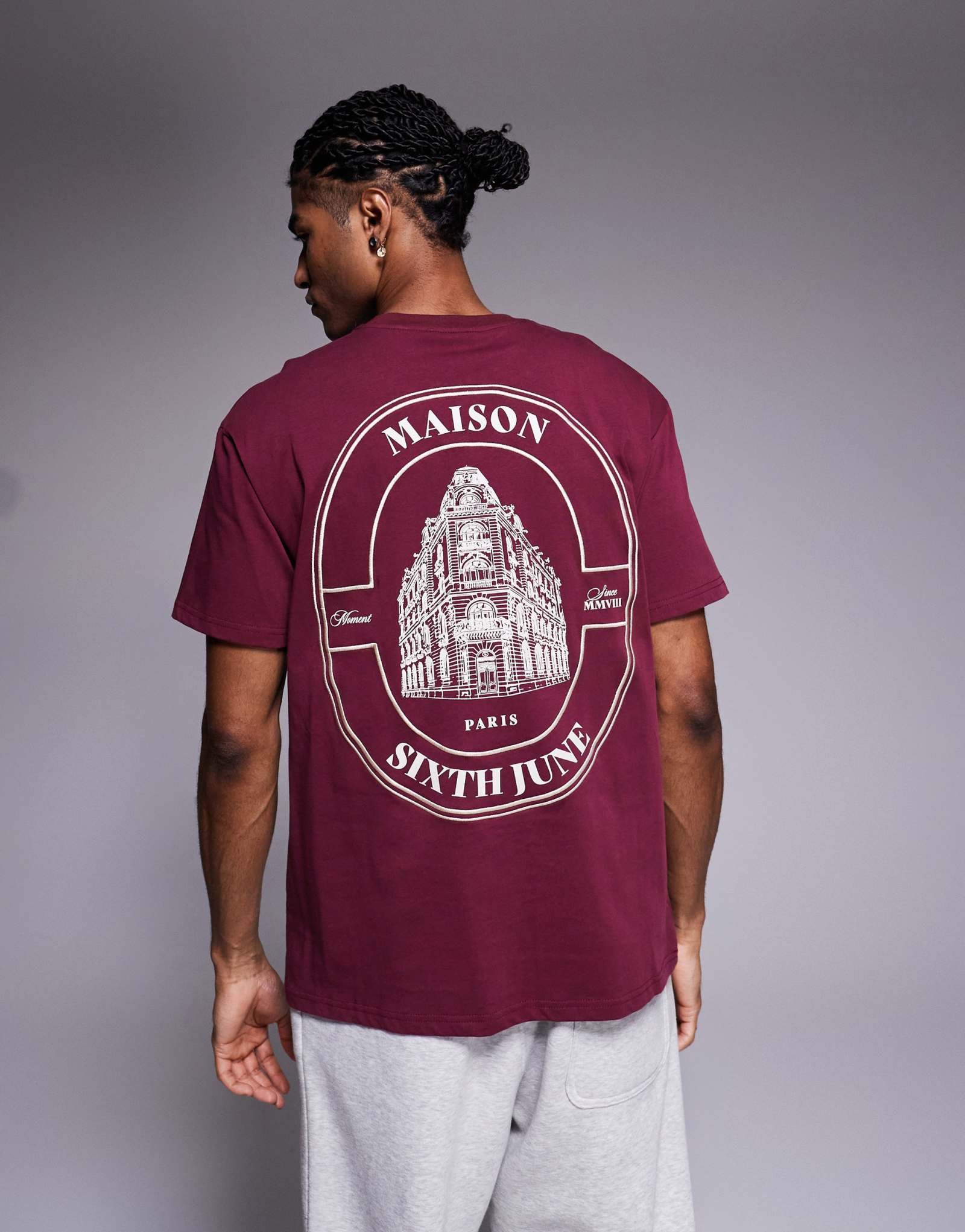 Футболка Sixth June maison бордового цвета